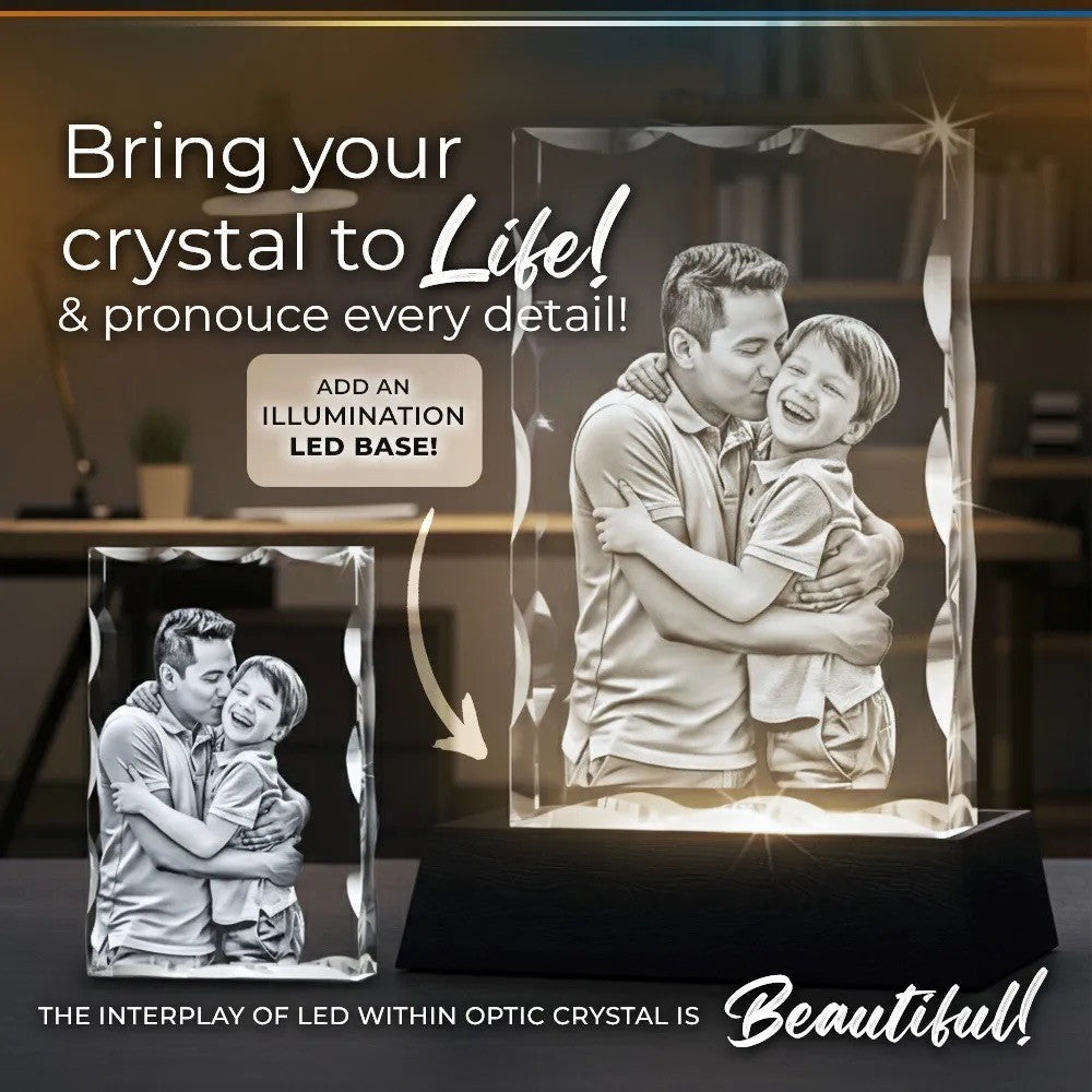 3D notched rectangle crystal – product photo 2