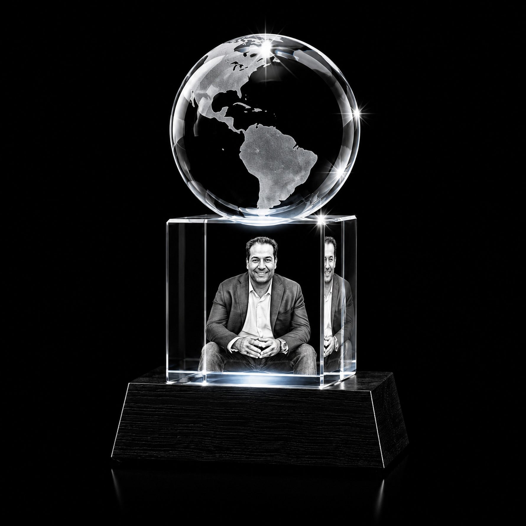 3D Crystal Globe Award Crystal 3d Pix