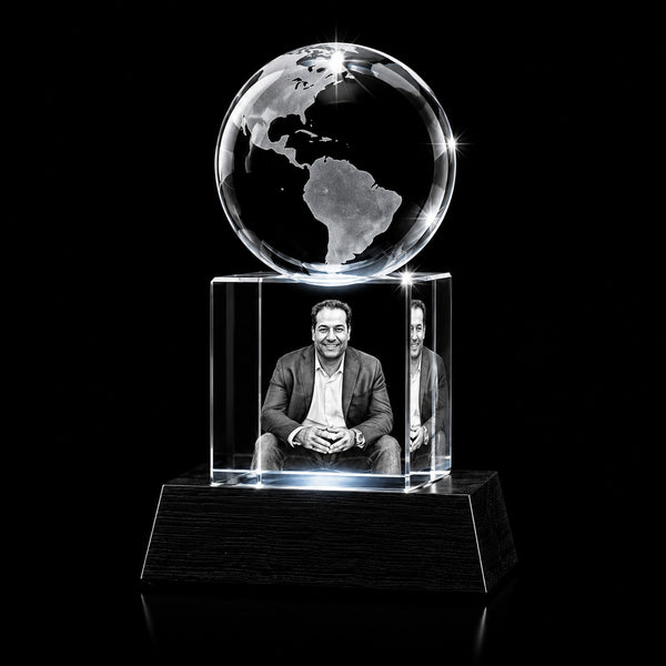 3D Crystal Globe Award Crystal 3d Pix