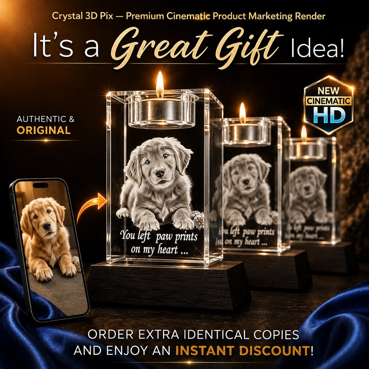 3D Crystal Candle Crystal 3d Pix