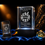 Signature Rectangle Award 3D Crystal 3d Pix
