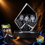 Crystal 3D Pix 3D Crystal Iceberg features a Cinematic HD graduation photo, expertly engraved inside the crystal.
