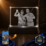 2D crystal plaque, medium wide size, engraved pet photo