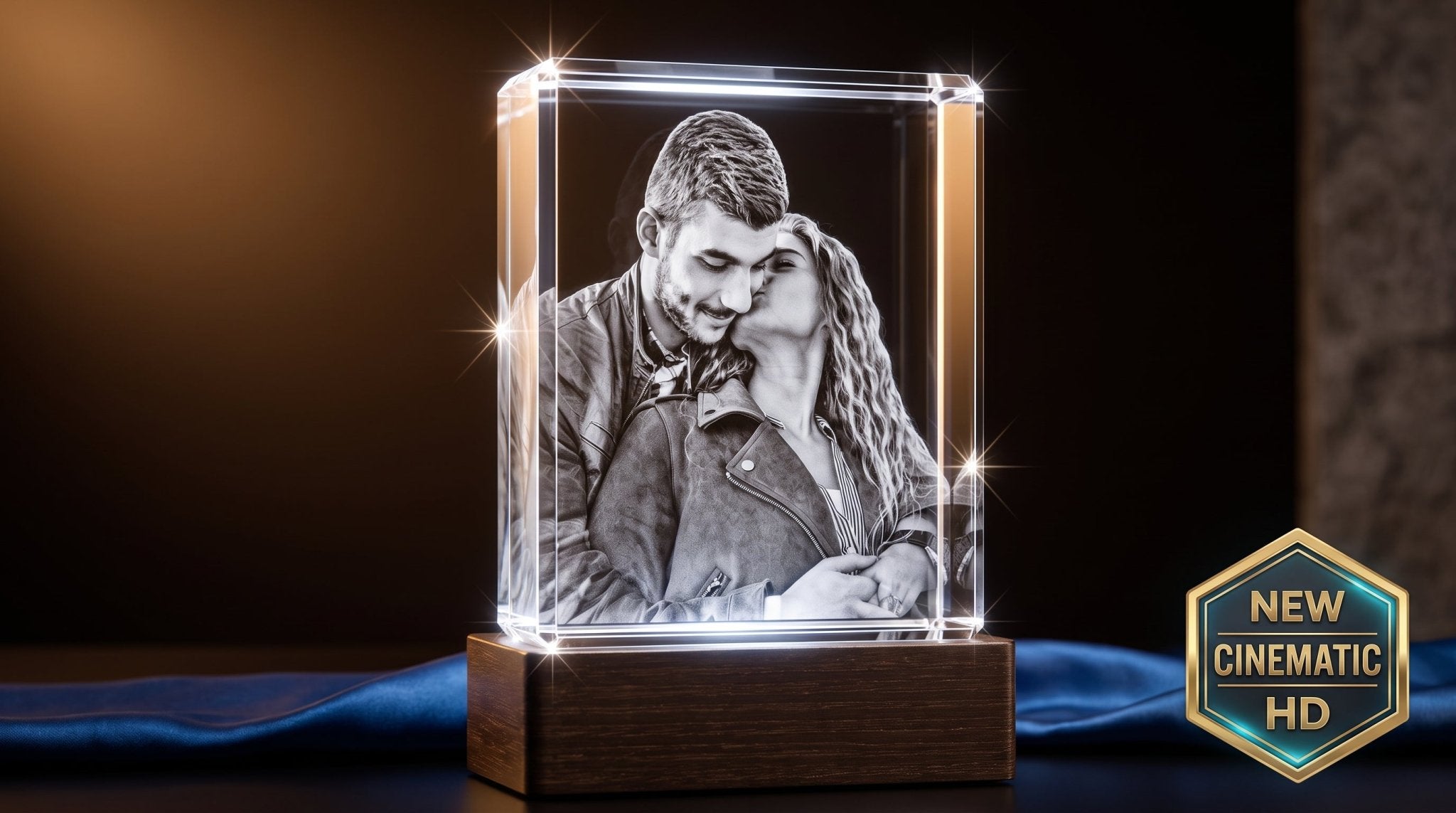 3D crystal rectangle keepsake – anniversary gift