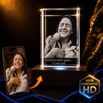 3D crystal rectangle keepsake – pet memorial photo engraving