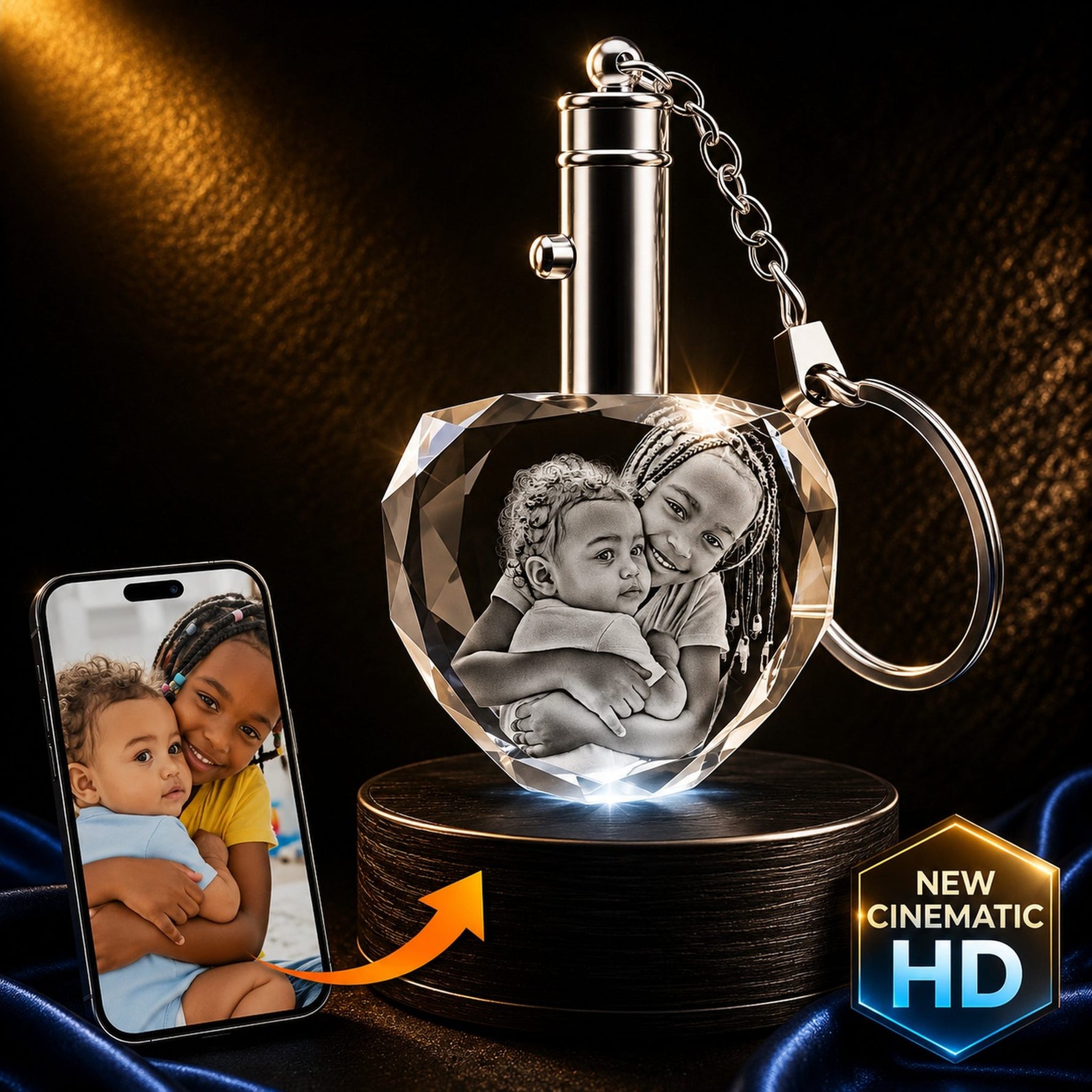 Crystal Keychains LED Crystal 3d Pix
