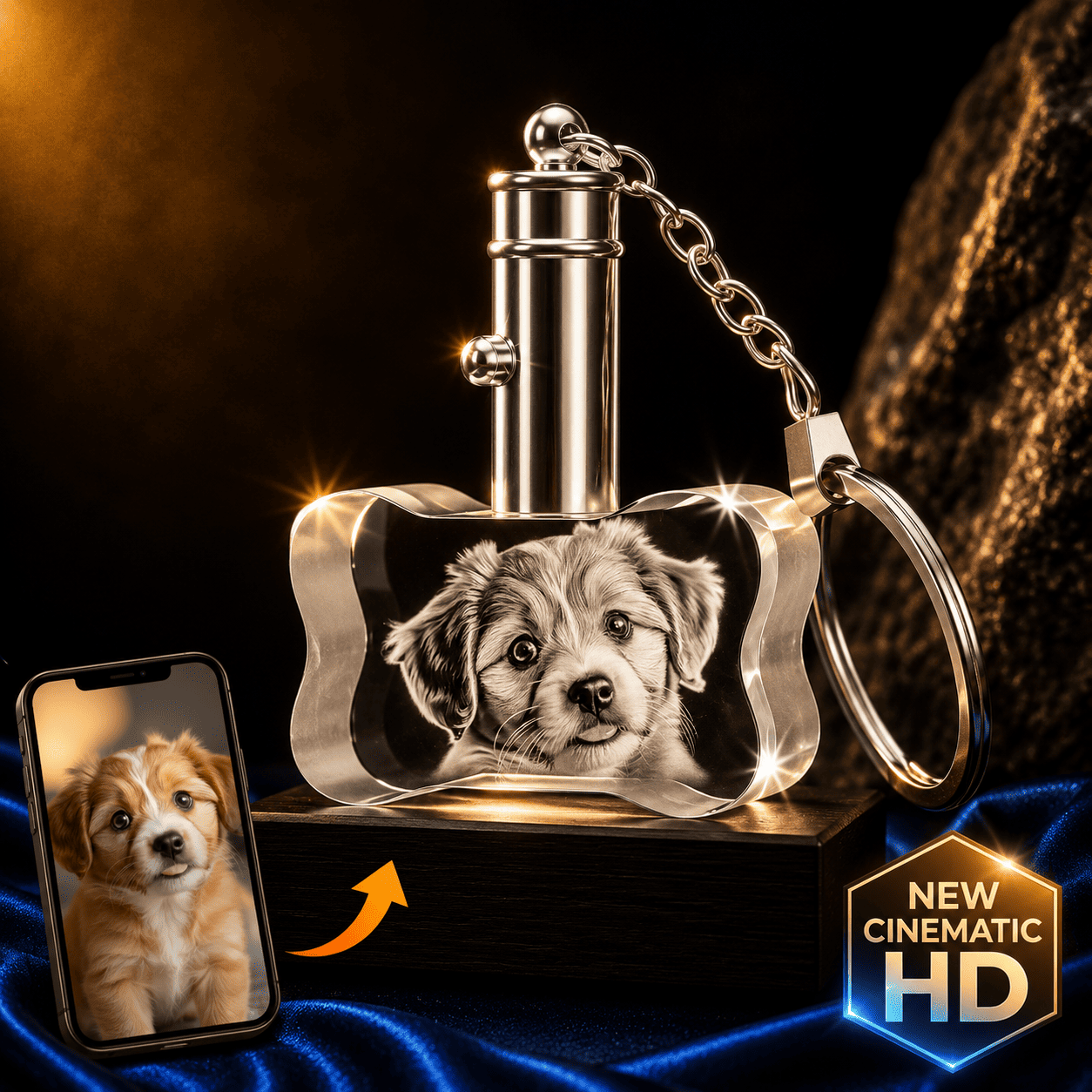 Crystal Pet Keychains Crystal 3d Pix