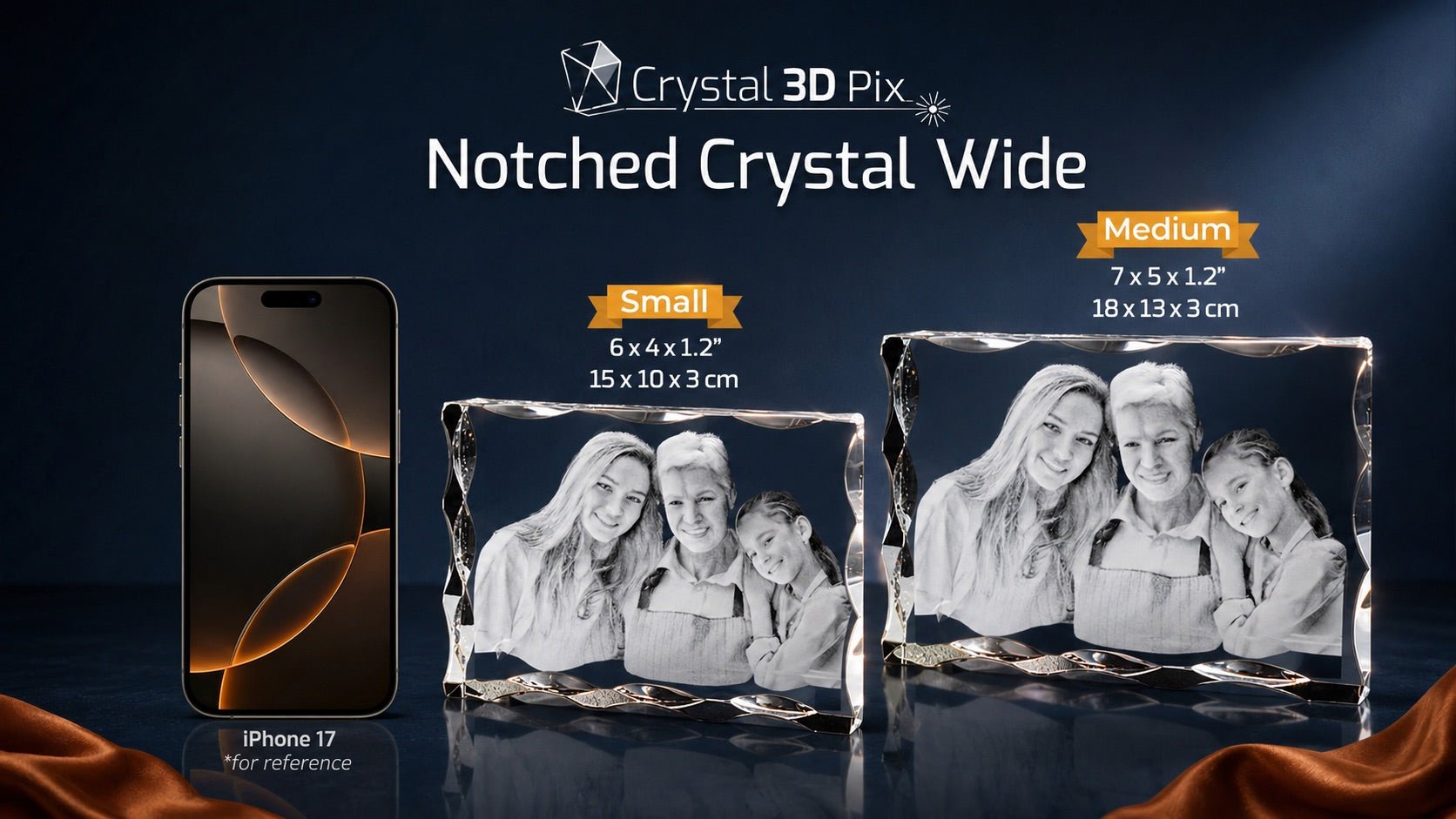 3D Notched Rectangle- Pet Edition Crystal 3d Pix