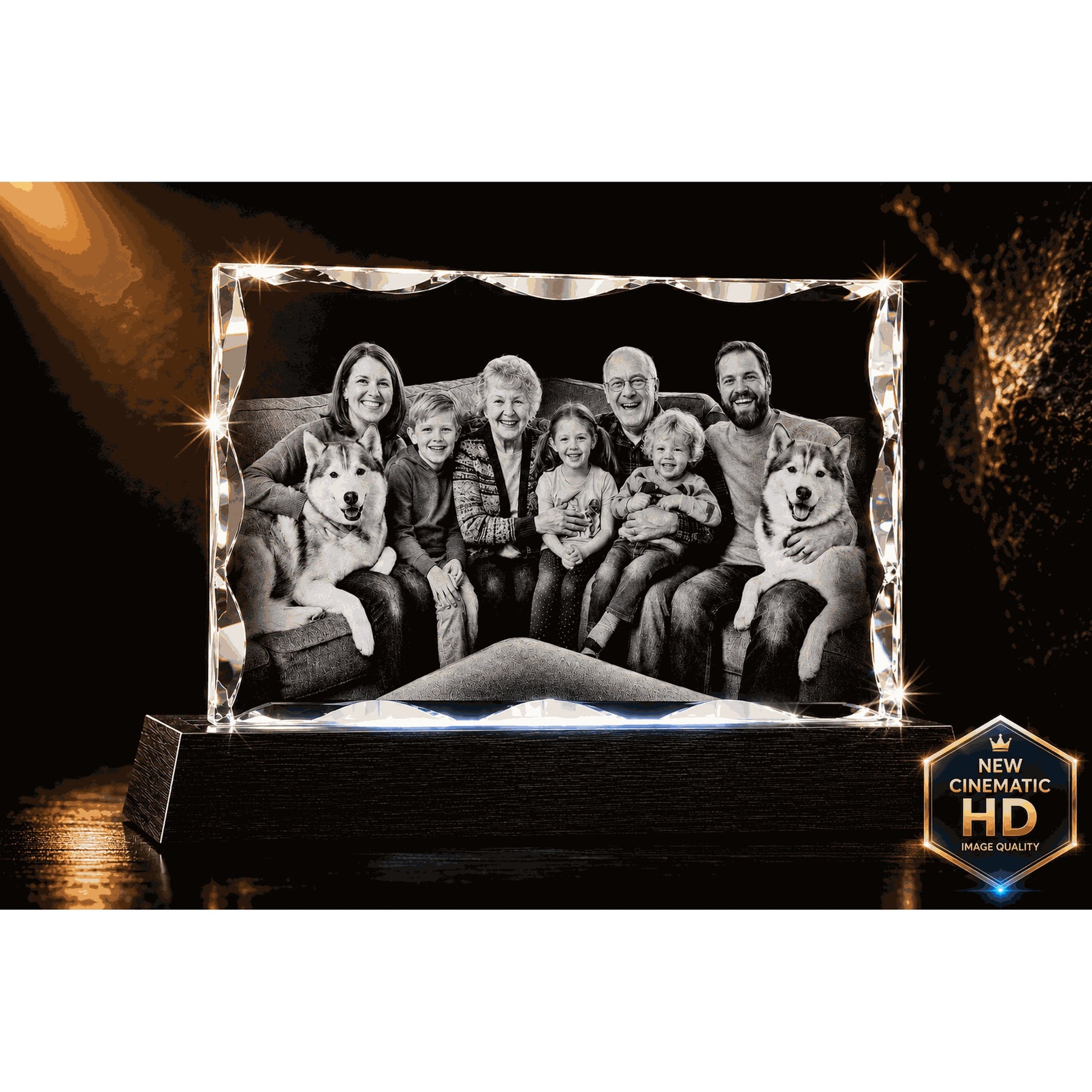 3D Notched Rectangle- Pet Edition Crystal 3d Pix