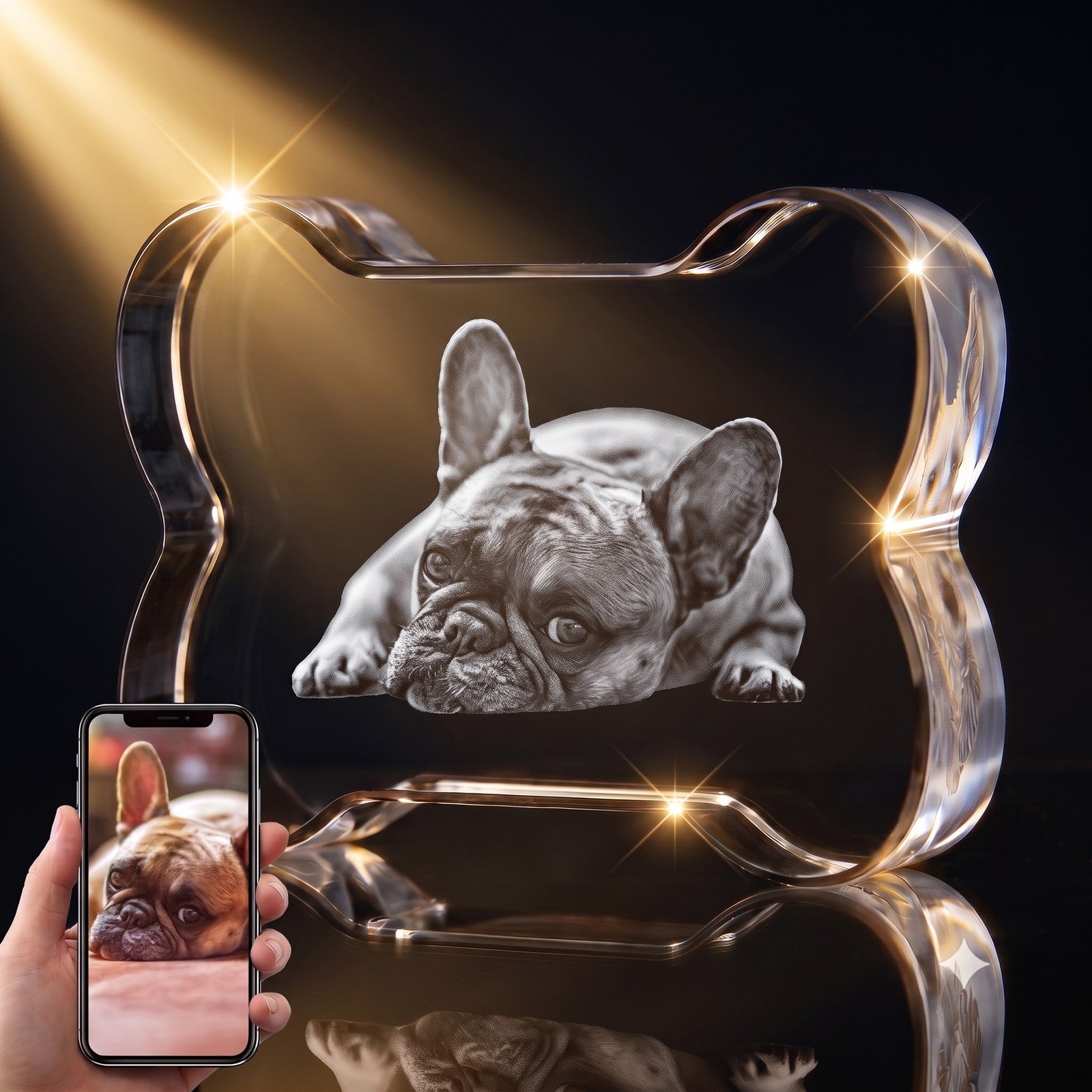 3D Crystal Dog Bone Crystal 3d Pix