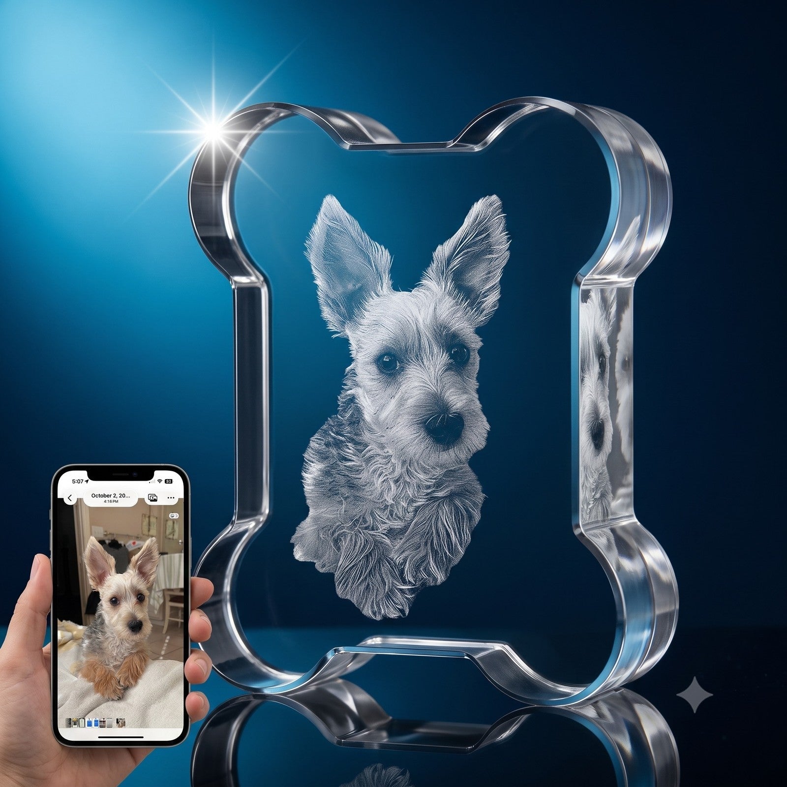 3D Crystal Dog Bone Crystal 3d Pix