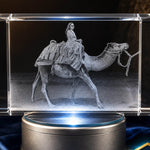 2D crystal plaque photo engraving – pet photo gift, gold-tone display | Crystal 3D Pix