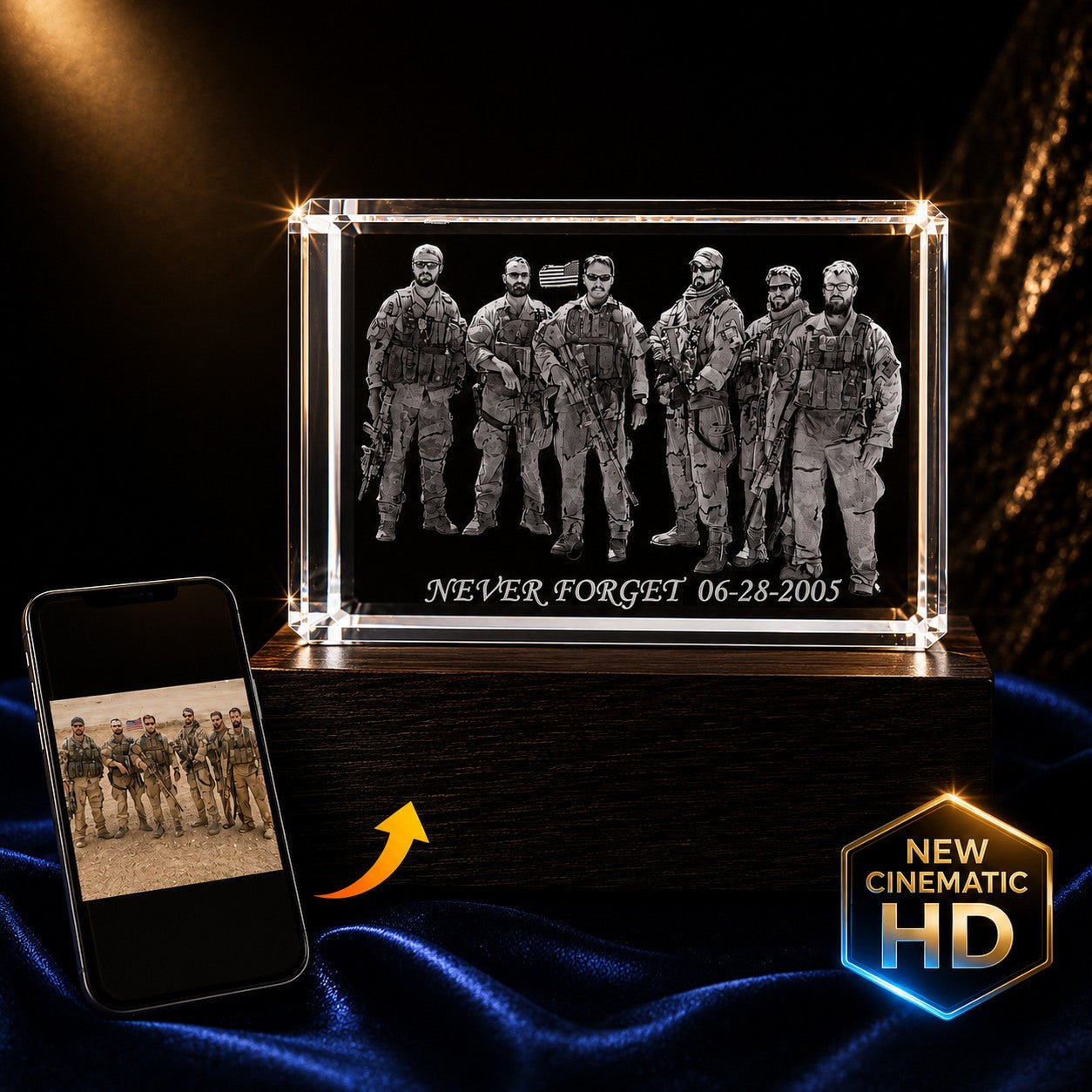 Signature Rectangle 3D - Mantel Award Crystal 3d Pix