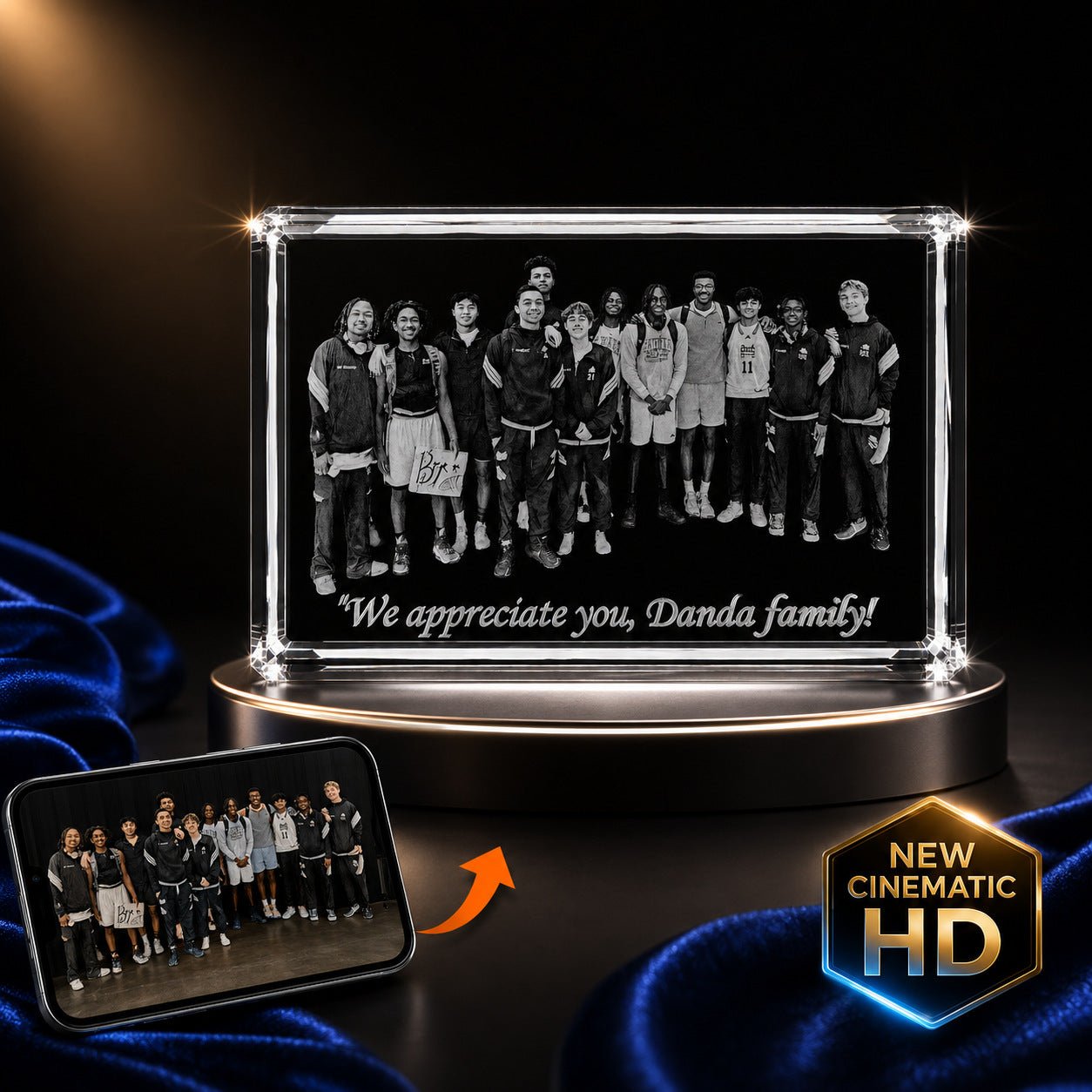 Signature Rectangle Award 3D Crystal 3d Pix