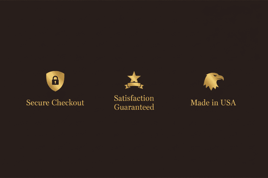 Crystal 3D Pix trust badges – secure checkout, made in USA, satisfaction guaranteed